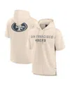 Fanatics Men's Cream San Francisco 49ers Elements Future Ground Lettering Short Sleeve Pullover Hoodie In Neutral