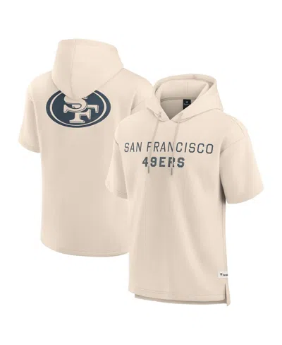 Fanatics Men's Cream San Francisco 49ers Elements Future Ground Lettering Short Sleeve Pullover Hoodie In Neutral