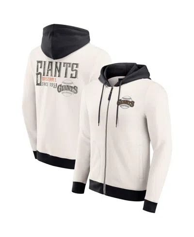 Fanatics Men's Cream San Francisco Giants Polar Fleece Full-zip Hoodie In Black