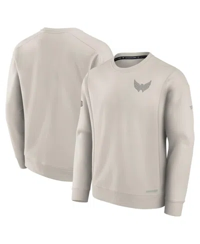 Fanatics Men's Cream Washington Capitals Authentic Pro Road Fleece Pullover Sweatshirt In White
