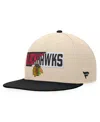 Fanatics Men's Cream/black Chicago Blackhawks Goalaso Snapback Hat