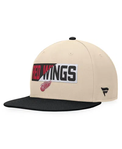 Fanatics Men's Cream/black Detroit Red Wings Goalaso Snapback Hat