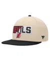 Fanatics Men's Cream/black New Jersey Devils Goalaso Snapback Hat In Cream,black