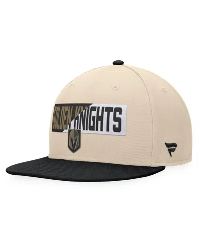 Fanatics Men's Cream/black Vegas Golden Knights Goalaso Snapback Hat In Cream,black