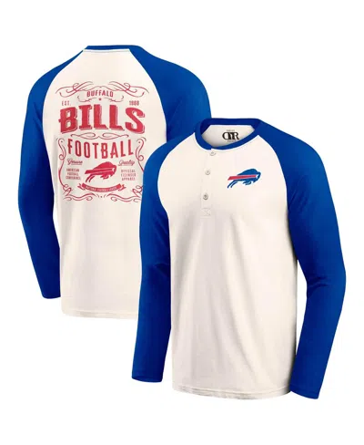 Fanatics Men's Cream/royal Buffalo Bills Raglan Henley T-shirt In Cream,royal