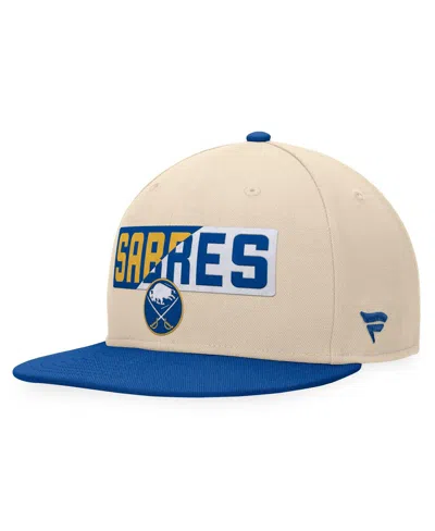 Fanatics Men's Cream/royal Buffalo Sabres Goalaso Snapback Hat In Cream,royal