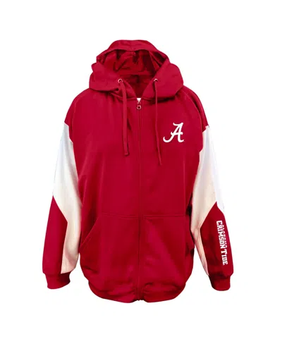 Fanatics Men's Crimson Alabama Crimson Tide Big Tall Sleeve Block Full-zip Hoodie In Crimson,white