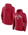 Fanatics Men's Crimson Oklahoma Sooners Arched Logo Pullover Hoodie Sweatshirt In Red