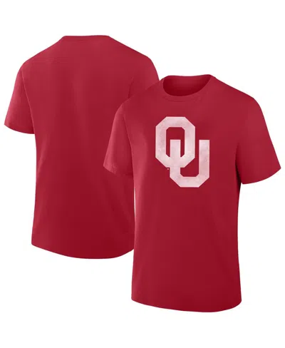 Fanatics Men's Crimson Oklahoma Sooners Big Tall Distressed Logo T-shirt In Red
