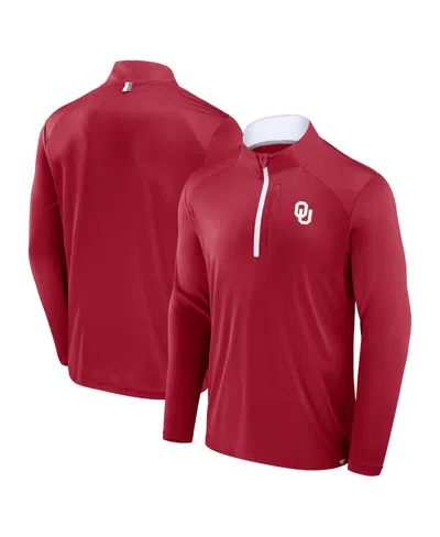Fanatics Men's Crimson Oklahoma Sooners Fundamental Defender Quarter-zip Jacket In Red