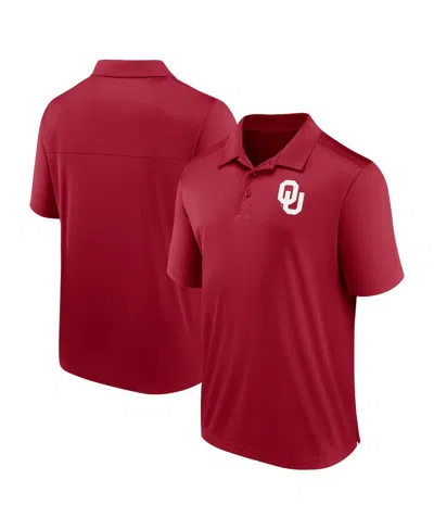 FANATICS MEN'S CRIMSON OKLAHOMA SOONERS LEFT SIDE BLOCK POLO SHIRT