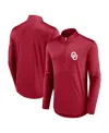 Fanatics Branded Crimson Oklahoma Sooners Tough Minded Quarter-zip Top In Red