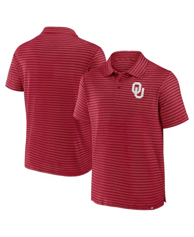 Fanatics Men's Crimson Oklahoma Sooners Victory Calls Stripe Polo Shirt In Red