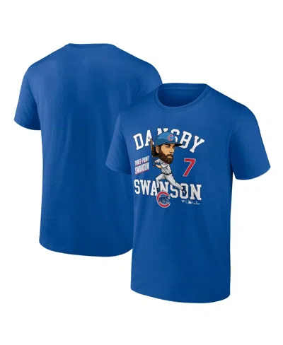 Fanatics Men's Dansby Swanson Royal Chicago Cubs Hometown Caricature T-shirt
