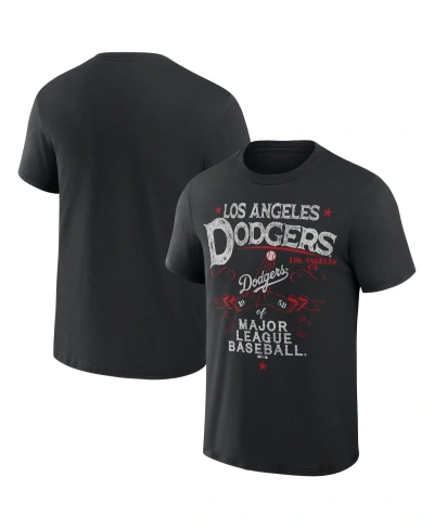 Fanatics Men's Darius Rucker Collection By  Black Distressed Los Angeles Dodgers Beach Splatter T-shi