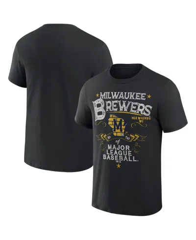 Fanatics Men's Darius Rucker Collection By  Black Milwaukee Brewers Beach Splatter T-shirt