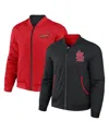 Fanatics Men's Darius Rucker Collection By  Black, Red St. Louis Cardinals Reversible Full-zip Bomber In Black,red