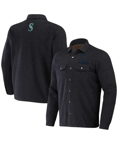 Fanatics Men's Darius Rucker Collection By  Black Seattle Mariners Ringstop Full-snap Shacket