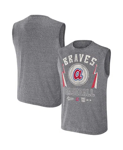 Fanatics Men's Darius Rucker Collection By  Charcoal Atlanta Braves Muscle Tank Top