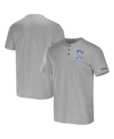 Fanatics Men's Darius Rucker Collection By  Heather Gray Minnesota Twins Henley T-shirt