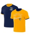 Fanatics Men's Darius Rucker Collection By  Navy, Gold Distressed Milwaukee Brewers Two-way Ringer Re In Navy,gold