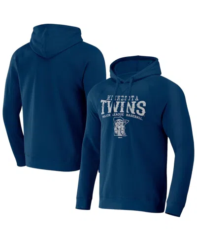 Fanatics Men's Darius Rucker Collection By  Navy Minnesota Twins Waffle-knit Raglan Pullover Hoodie
