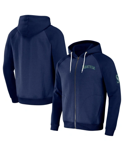 Fanatics Men's Darius Rucker Collection By  Navy Seattle Mariners Raglan Full-zip Hoodie