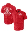 Fanatics Men's Darius Rucker Collection By  Scarlet Ohio State Buckeyes Team Color Button-up Shirt In Scarlet