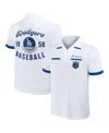 Fanatics Men's Darius Rucker Collection By  White Los Angeles Dodgers Bowling Button-up Shirt In White