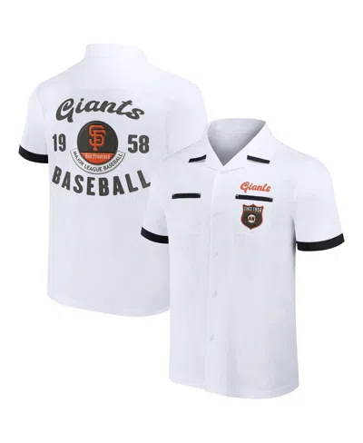 FANATICS MEN'S DARIUS RUCKER COLLECTION BY FANATICS WHITE SAN FRANCISCO GIANTS BOWLING BUTTON-UP SHIRT