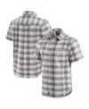 Fanatics Men's Darius Rucker Collection By Gray Pittsburgh Steelers Team Plaid Short Sleeve Full-snap Shirt In Multi