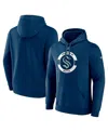 Fanatics Men's Deep Sea Blue Seattle Kraken Authentic Pro Core Secondary Fleece Pullover Hoodie In Navy