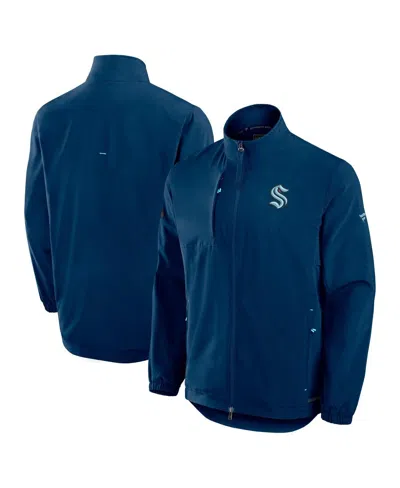 Fanatics Men's Deep Sea Blue Seattle Kraken Authentic Pro Rink Coaches Full-zip Jacket