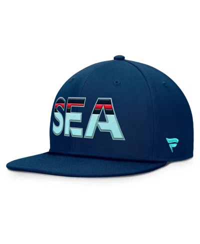 Fanatics Men's Deep Sea Blue Seattle Kraken Authentic Pro Rink Snapback Hat