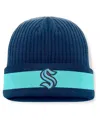 Fanatics Men's Deep Sea Blue Seattle Kraken Blueliner Cuffed Knit Hat In Navy