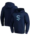 Fanatics Men's Deep Sea Blue Seattle Kraken Primary Logo Pullover Hoodie In Deep Sea Blue