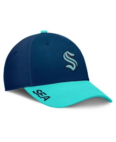 Fanatics Men's Deep Sea Blue/light Blue Seattle Kraken Authentic Pro Rink Flex Hat