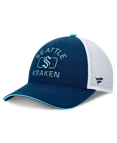 Fanatics Men's Deep Sea Blue/white Seattle Kraken Authentic Pro Rink Trucker Hat In Multi