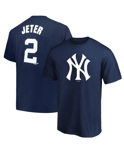 Fanatics Men's Derek Jeter Navy New York Yankees Big Tall Name Number T-shirt In Blue