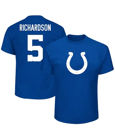 Fanatics Men's  Anthony Richardson Royal Indianapolis Colts Big And Tall Player Name And Number T-shi