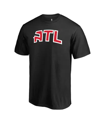 Fanatics Men's  Black Atlanta Hawks Alternate Logo T-shirt