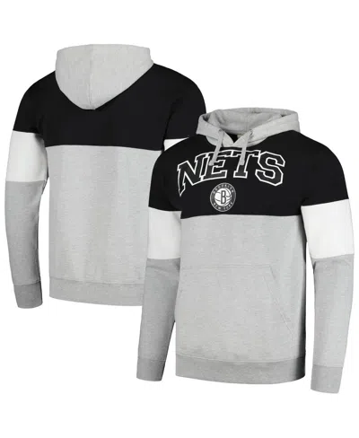 Fanatics Branded Black Brooklyn Nets Contrast Pieced Pullover Hoodie
