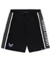 Fanatics Men's  Black Charlotte Hornets Big And Tall Referee Iconic Mesh Shorts In Black