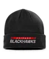 Fanatics Men's  Black Chicago Blackhawks Authentic Pro Rink Cuffed Knit Hat In Black