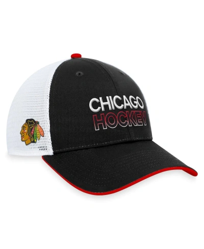 Fanatics Men's  Black Chicago Blackhawks Authentic Pro Rink Trucker Adjustable Hat