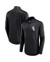 Fanatics Branded Black Chicago White Sox Quarterback Quarter-zip Top In Black