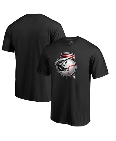 Fanatics Men's  Black Cincinnati Reds Midnight Mascot T-shirt
