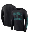 Fanatics Men's  Black Coastal Carolina Chanticleers Distressed Arch Over Logo Long Sleeve T-shirt In Black