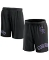 Fanatics Men's  Black Colorado Rockies Clincher Mesh Shorts In Black