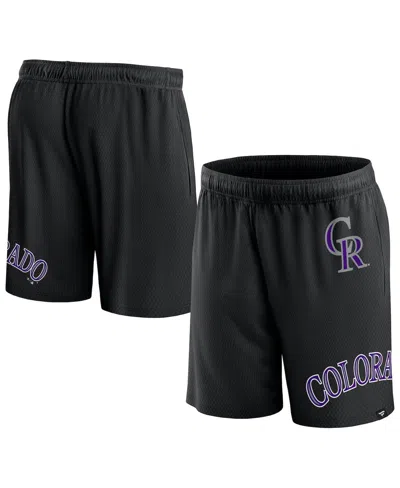 Fanatics Men's  Black Colorado Rockies Clincher Mesh Shorts
